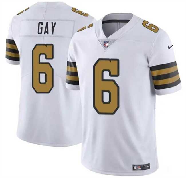 Men & Women & Youth New Orleans Saints #6 Willie Gay White Color Rush Limited Football Stitched Jersey->new orleans saints->NFL Jersey